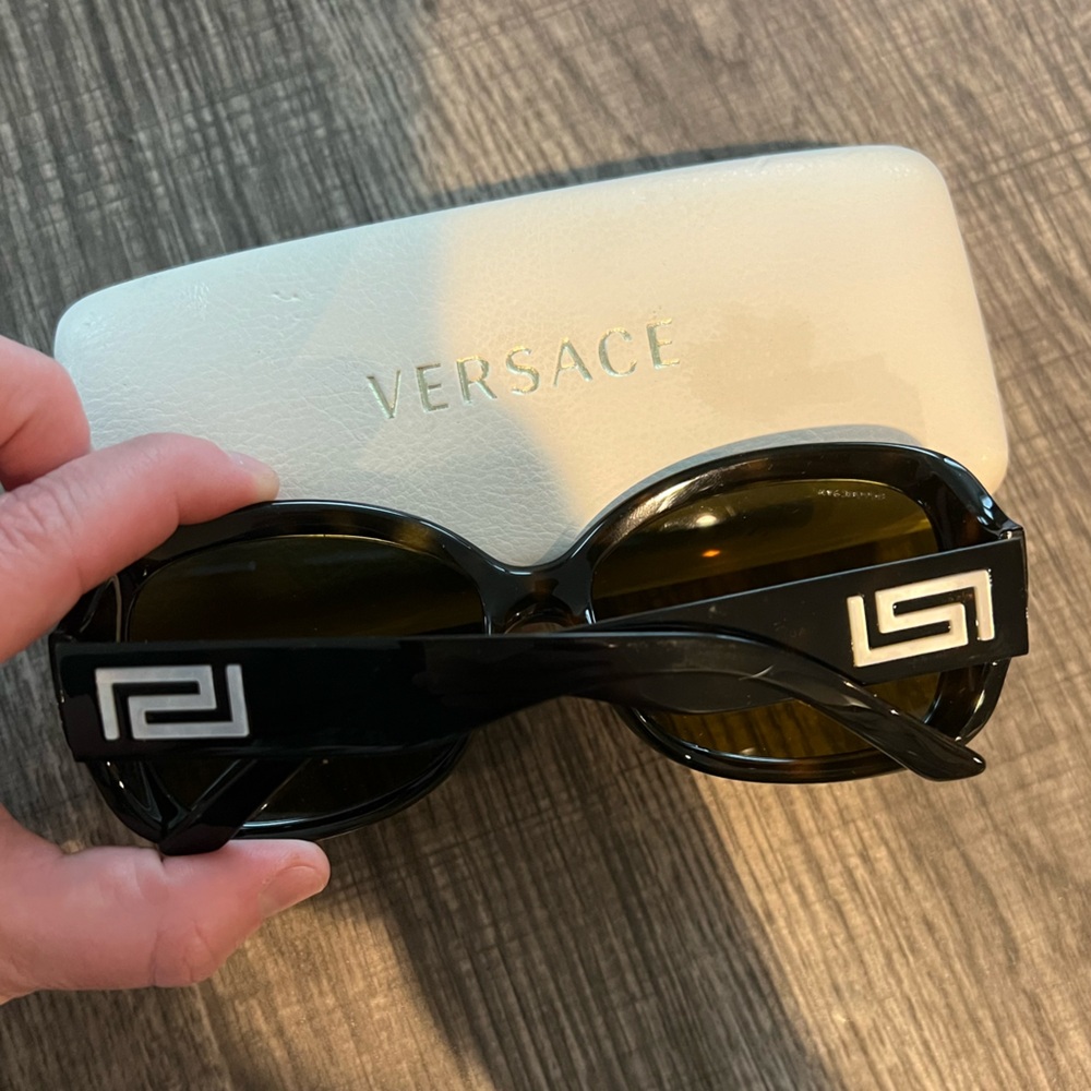 Versace 4177-H Tortoise Brown Square Women Mother of Pearl Sunglasses - Picture 2 of 6